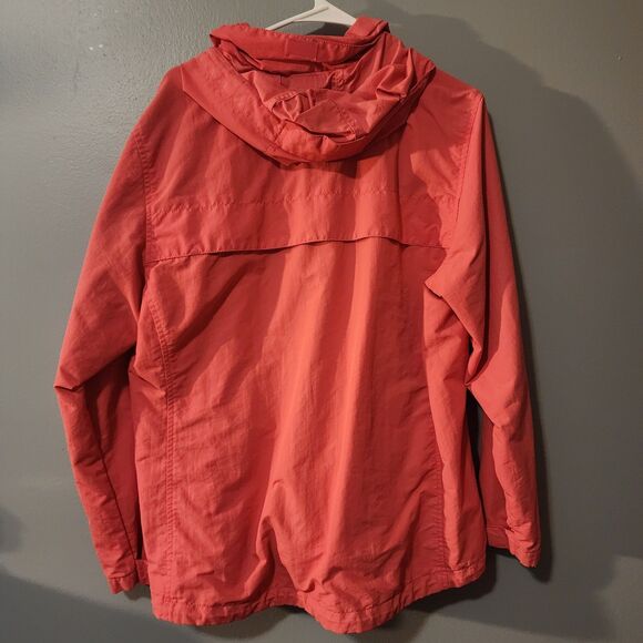 Lands' End Windbreaker Large 14-16 Pink Hooded Packable Nylon - Picture 3 of 10